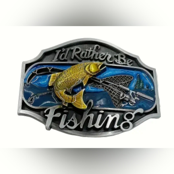 NEW fisherman fish Rodeo casual Vintage Western Style Belt Buckle - Picture 1 of 3